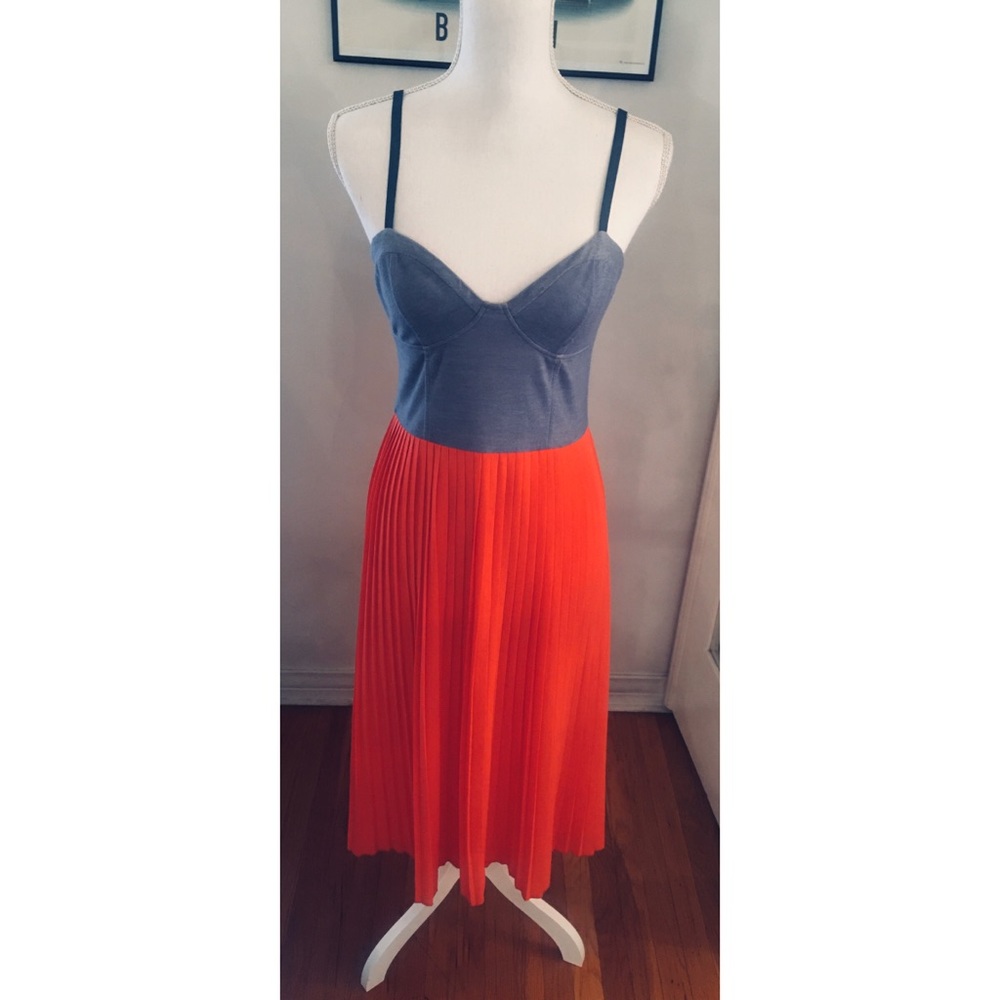 Denim & Pleated Dress